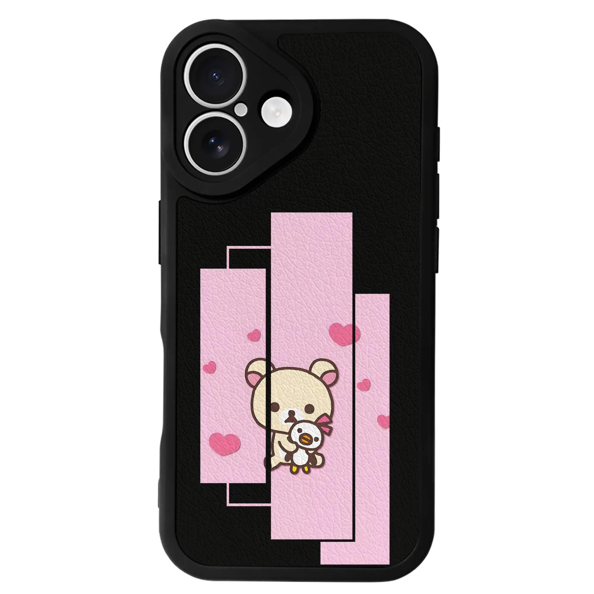 リラックマ (Rilakkuma) グッズ コリラックマ (Korirakkuma) - IPhone 16シリーズ対応 ・ シリコンスマホケース ・ レザー調 ・ 高精度フィット ・ 耐衝撃 ・ ワイヤレス充電対応 ・ 精密カット